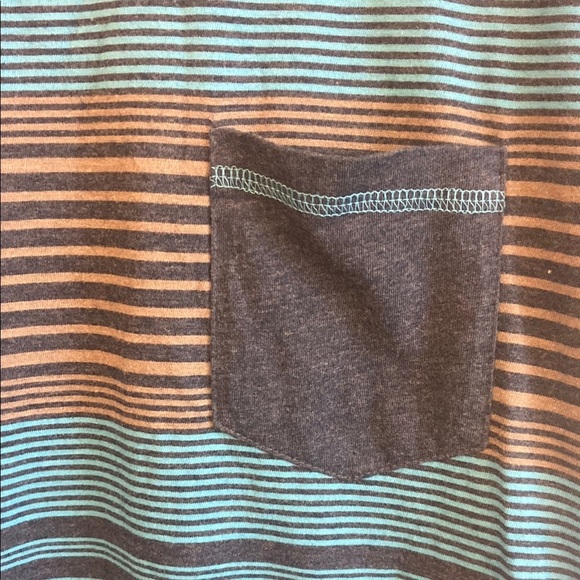 INC International Concepts Blue and Tan Short Sleeve Tee - Picture 3 of 4